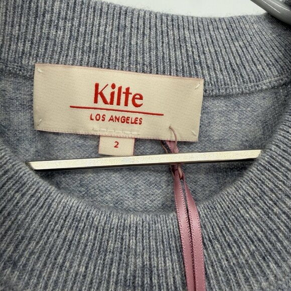 Kilte Collection Long Sleeve Washable Cashmere Liz Tee in Earl Grey 2/M Women's - Picture 2 of 8